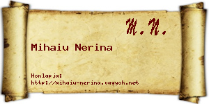 Mihaiu Nerina névjegykártya